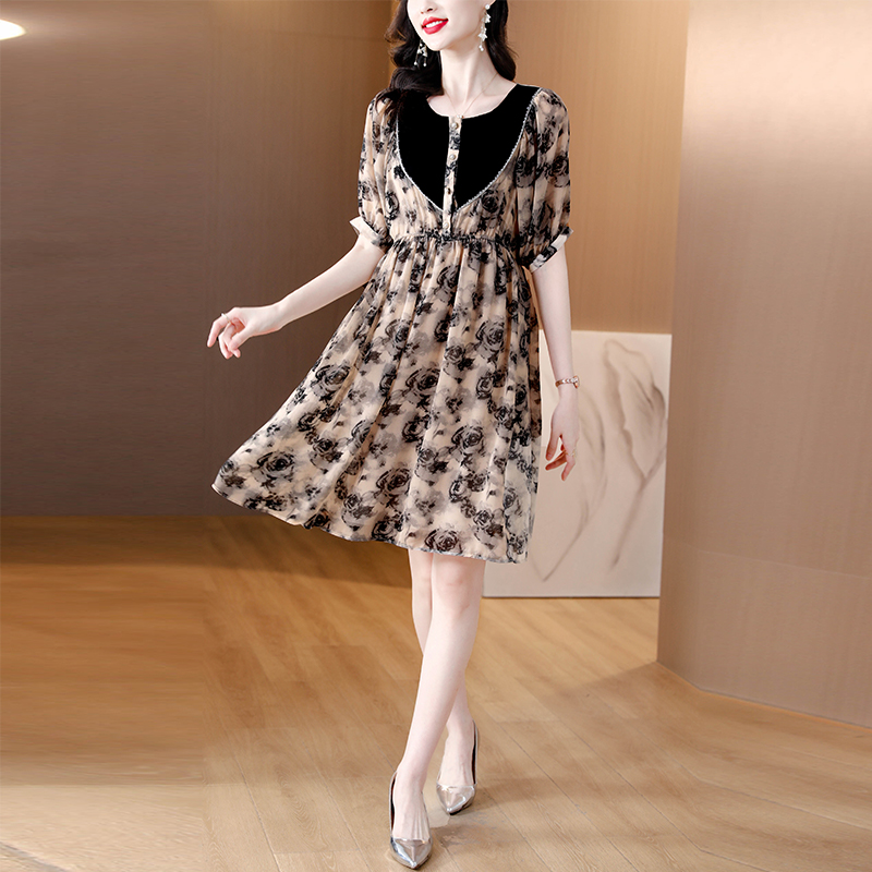 Printing large yard loose Western style dress