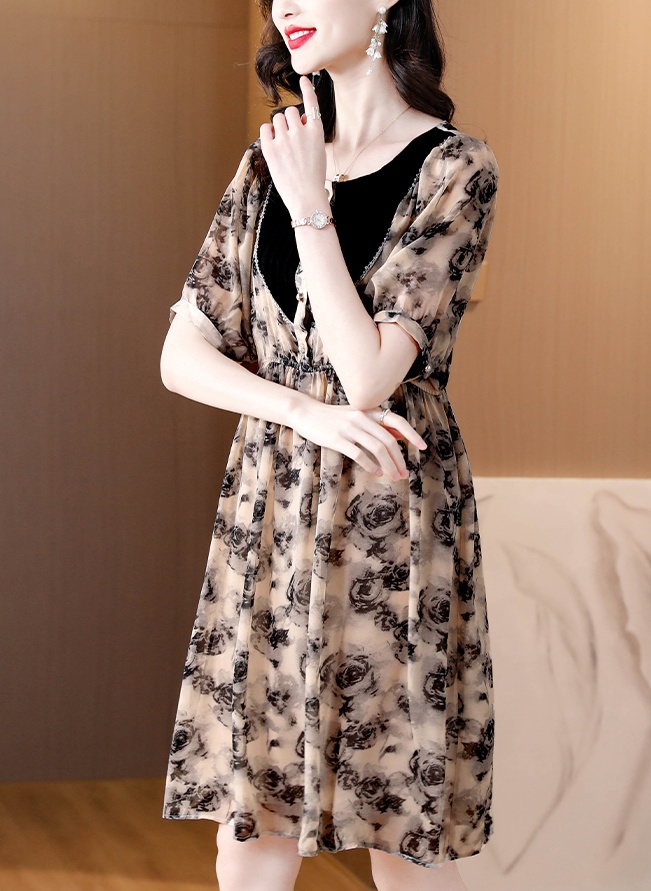 Printing large yard loose Western style dress