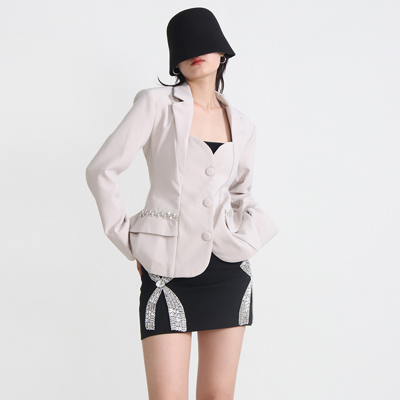 Halter Korean style tops fashion coat for women
