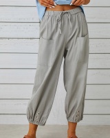 European style nine pants cotton linen pants