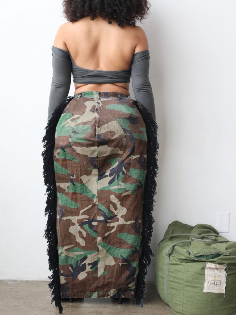 Personality camouflage washed fashion skirt for women