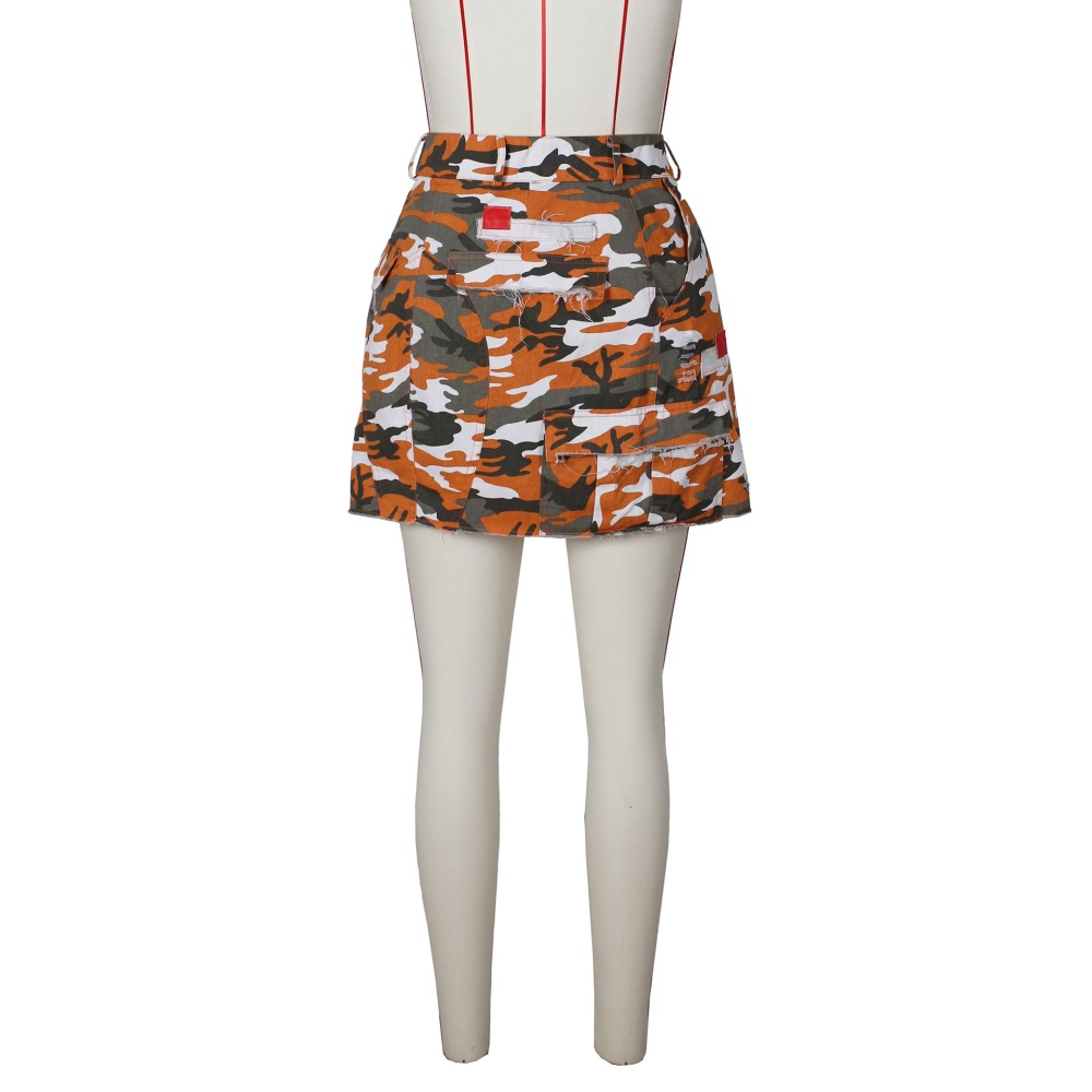 Fashion camouflage short skirt patch skirt