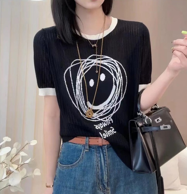 Slim Korean style tops printing T-shirt for women