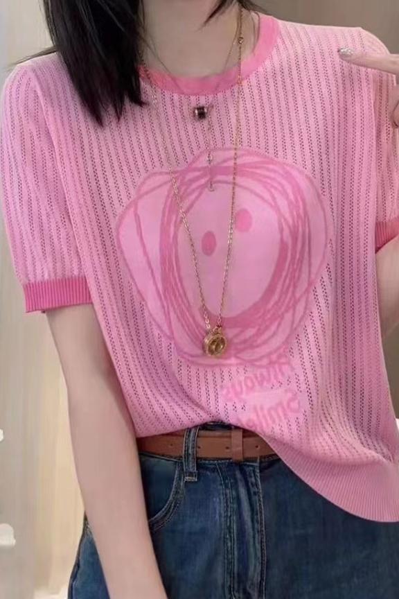 Slim Korean style tops printing T-shirt for women