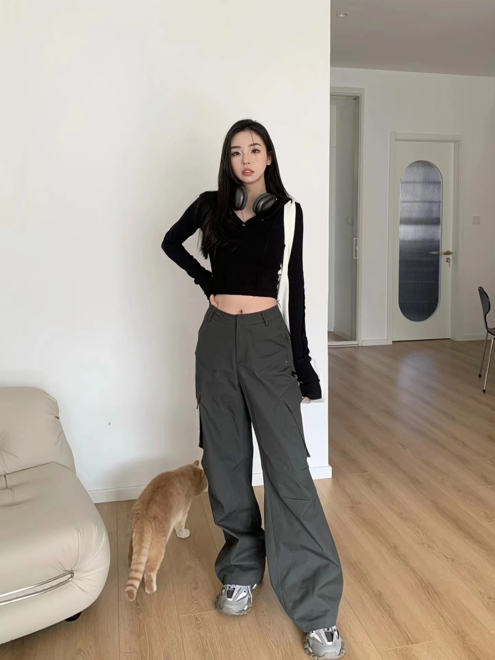 Loose work pants casual pants for women