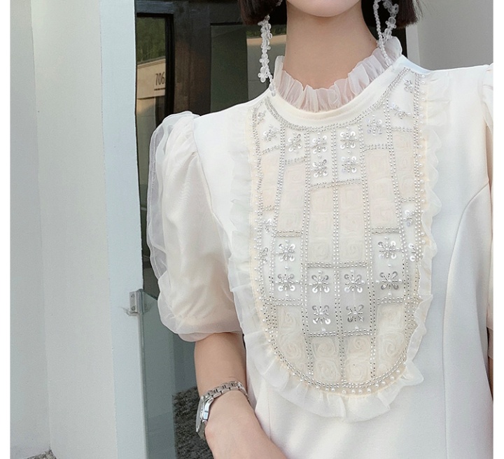 Temperament France style dress knitted beading long dress