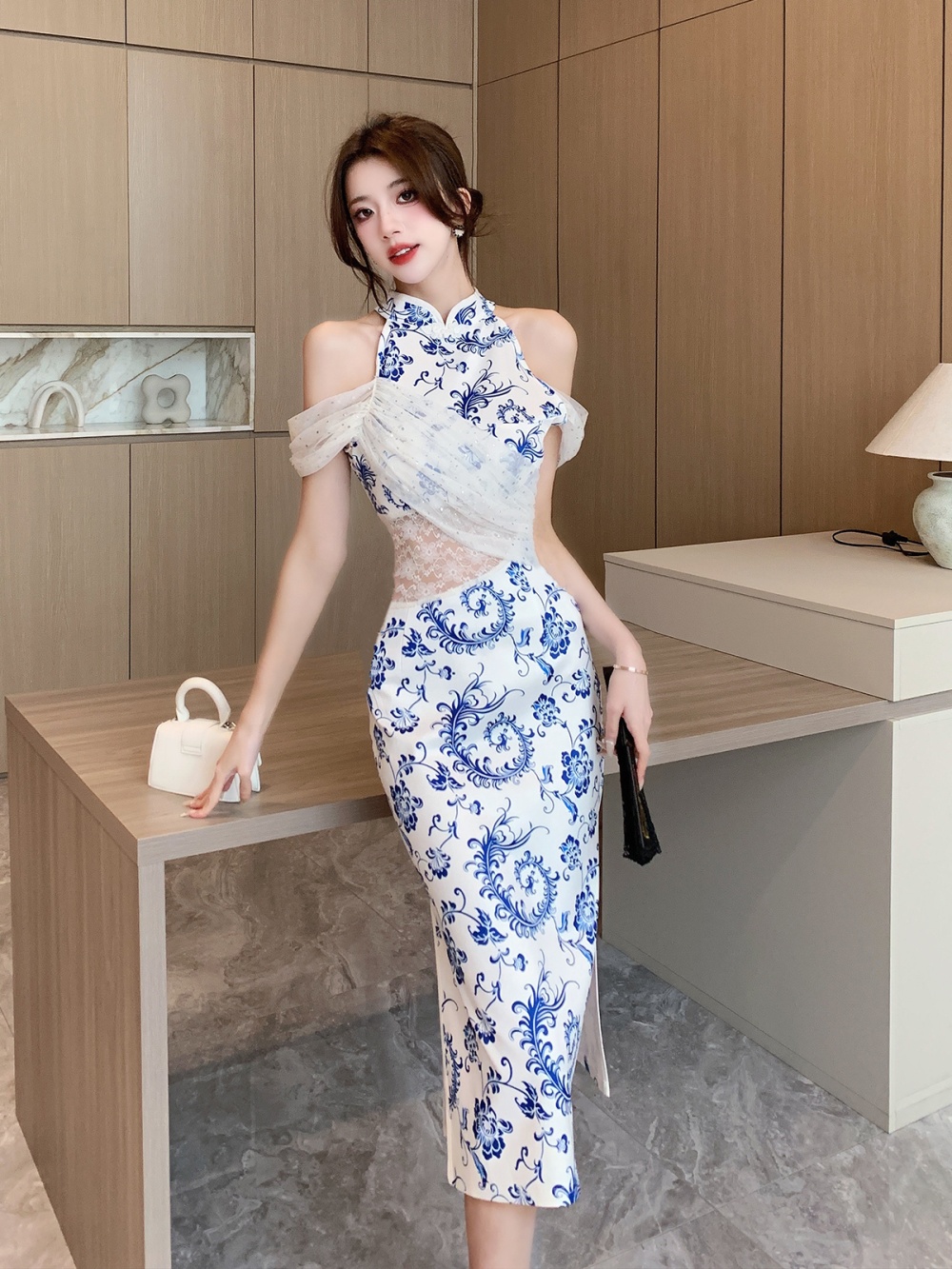 Light decorous formal dress elegant temperament cheongsam