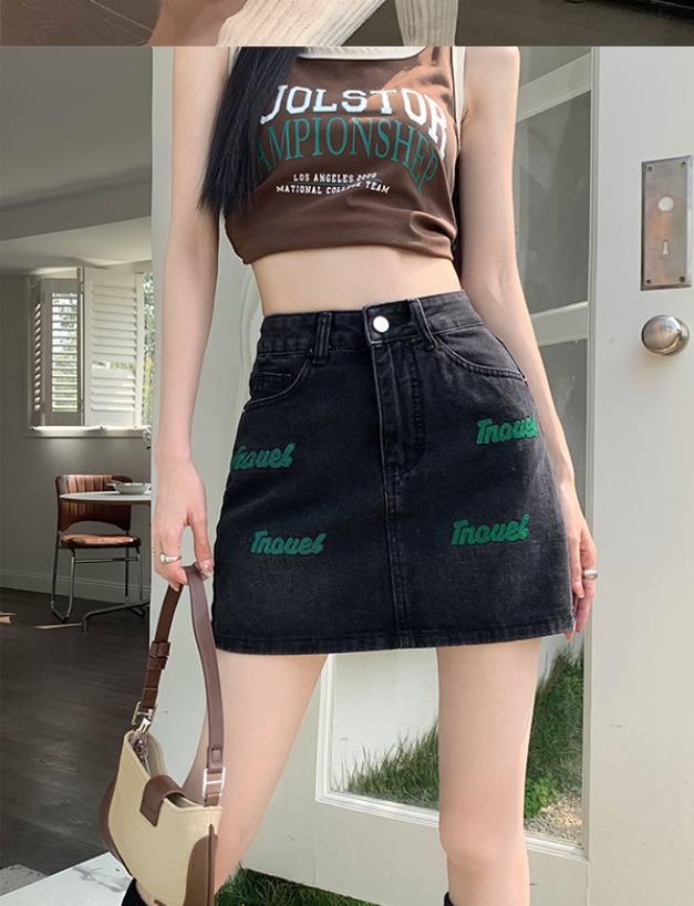 Embroidery short skirt anti emptied skirt for women