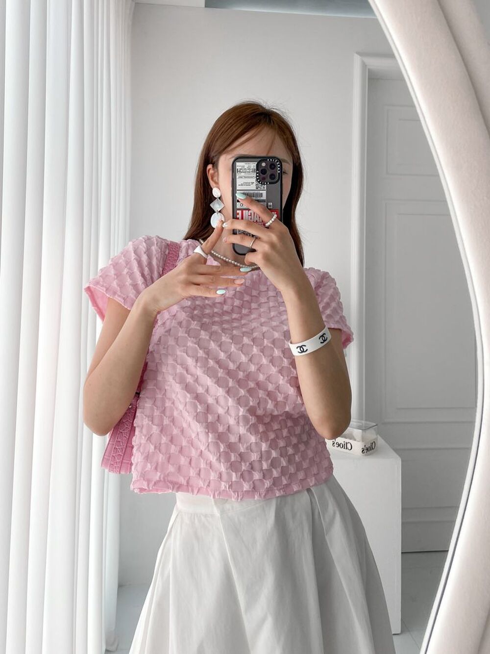 Stereoscopic simple Korean style tops plaid summer shirt
