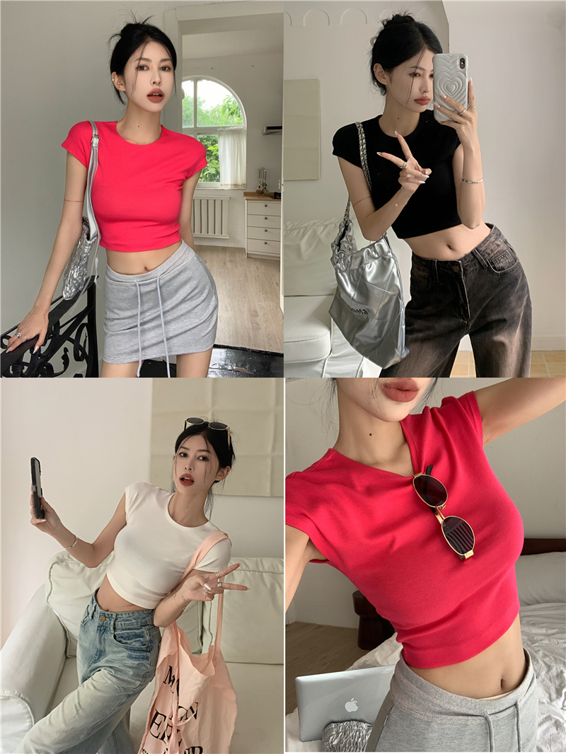 Spicegirl pure cotton tops slim T-shirt for women