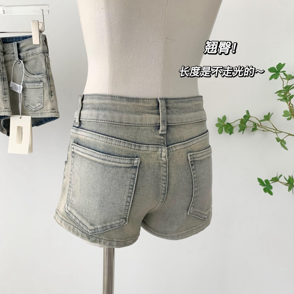 Summer spicegirl retro light-blue short jeans for women