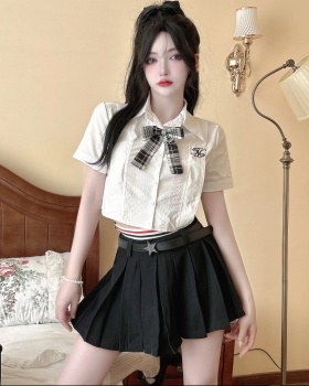Slim uniform college style skirt 2pcs set for women
