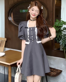 Pinched waist France style tender dress for women