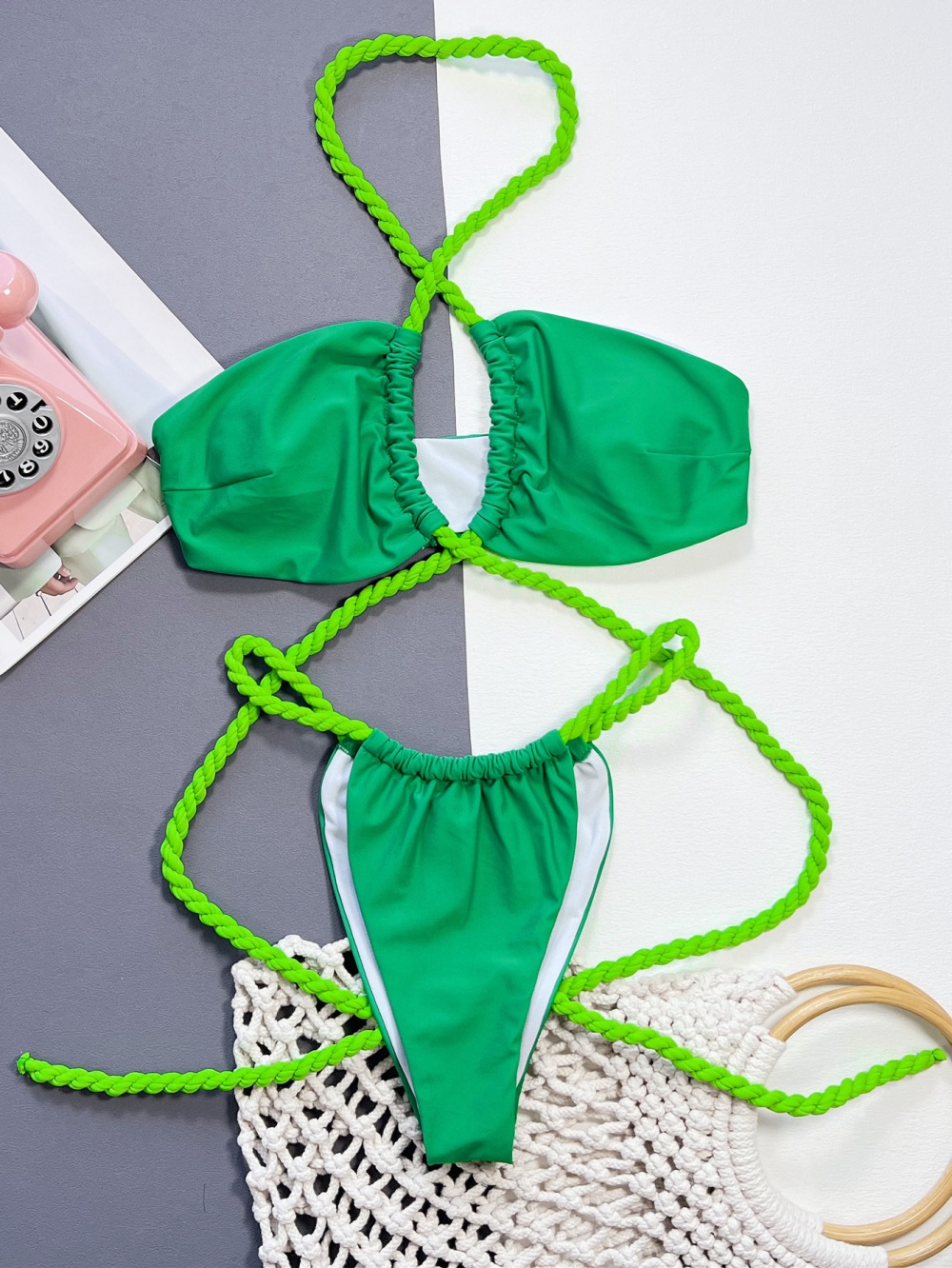 Bandage bikini pure sexy separate swimwear for women