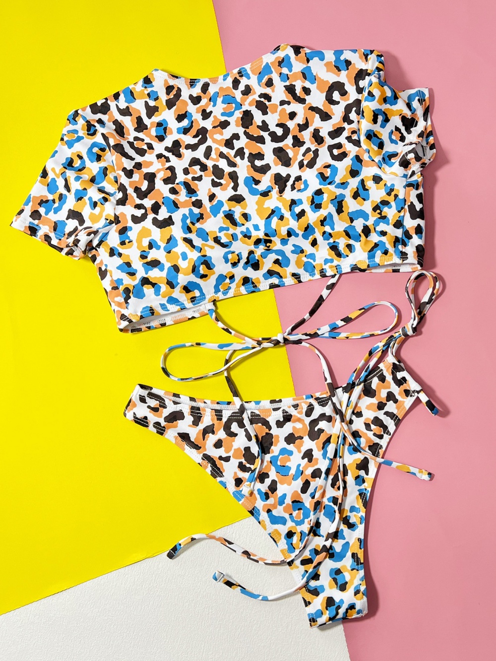 Printing bikini leopard separate swimwear for women