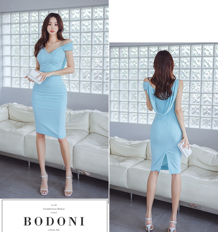 Korean style pinched waist fashion dress for women
