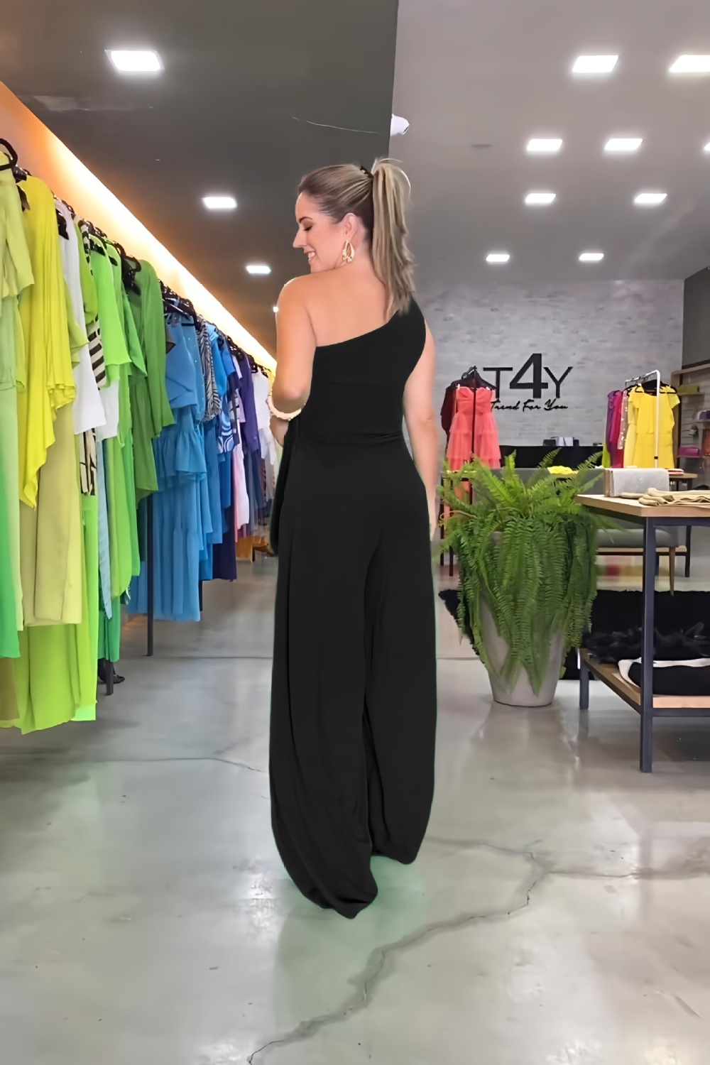 Pinched waist jumpsuit speaker long pants for women