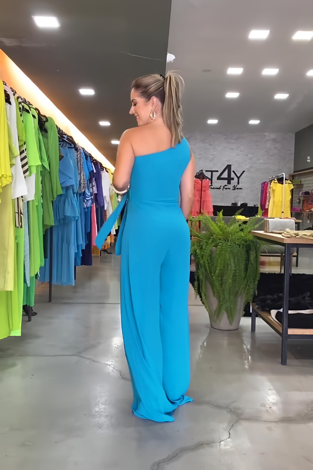 Pinched waist jumpsuit speaker long pants for women