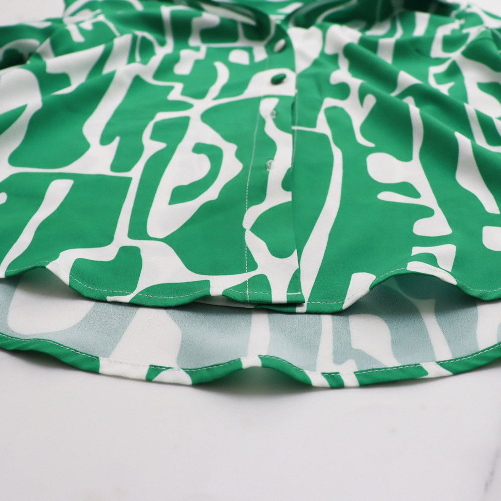 Summer printing shirt Casual shorts 2pcs set for women