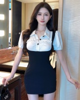 Pseudo-two lapel work clothing small skirt dress