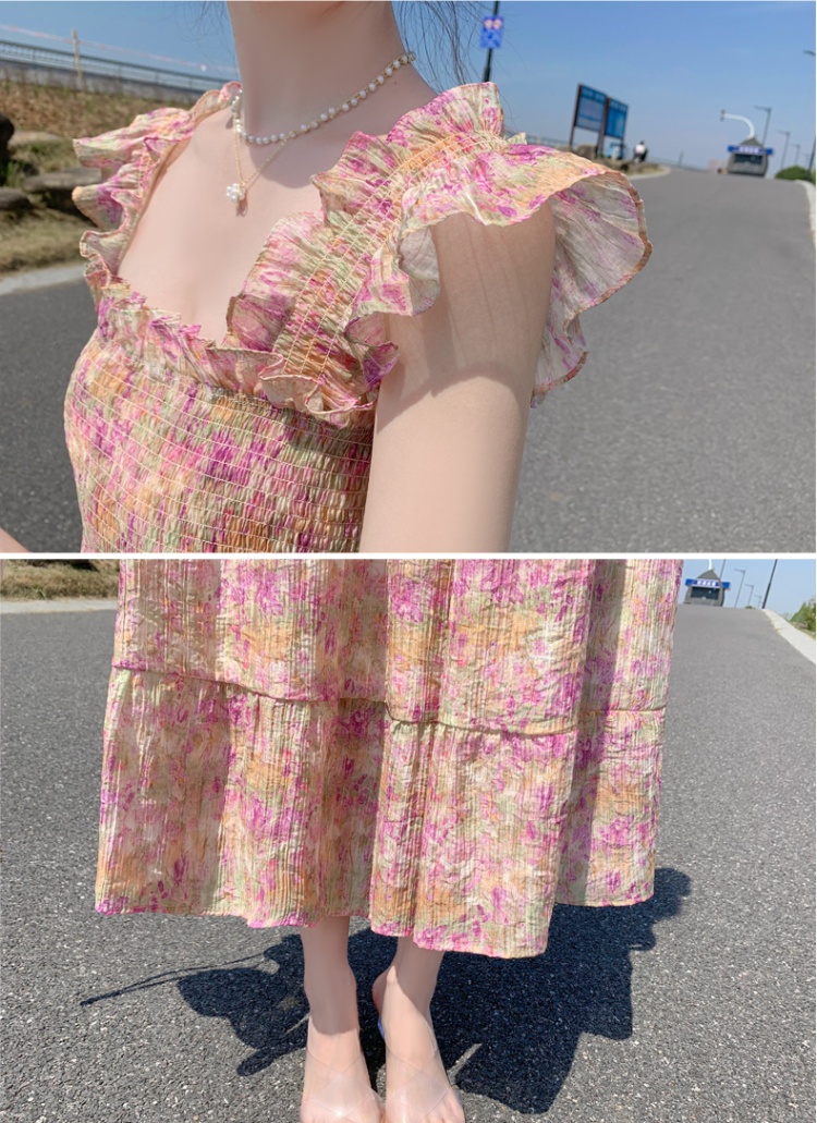 Sling sleeveless long dress vacation seaside dress for women