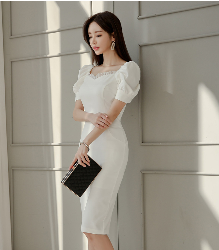 Lace simple ladies dress Korean style slim summer T-back