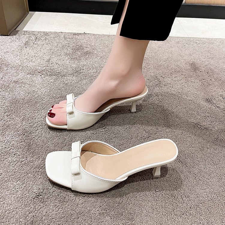 Fashion summer shoes fish mouth fine-root slippers