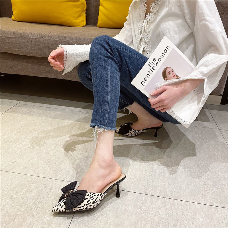 High-heeled pointed wears outside sexy slippers for women