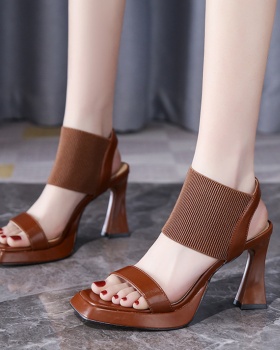 Summer high-heeled shoes open toe platform for women