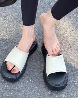 Thick crust summer lazy shoes round slippers for women