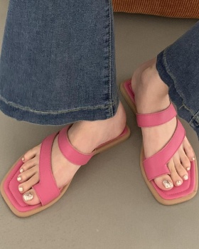 Pure cozy flat slippers fashion Korean style 