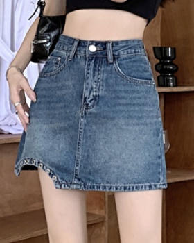 Denim summer short skirt unique high waist skirt