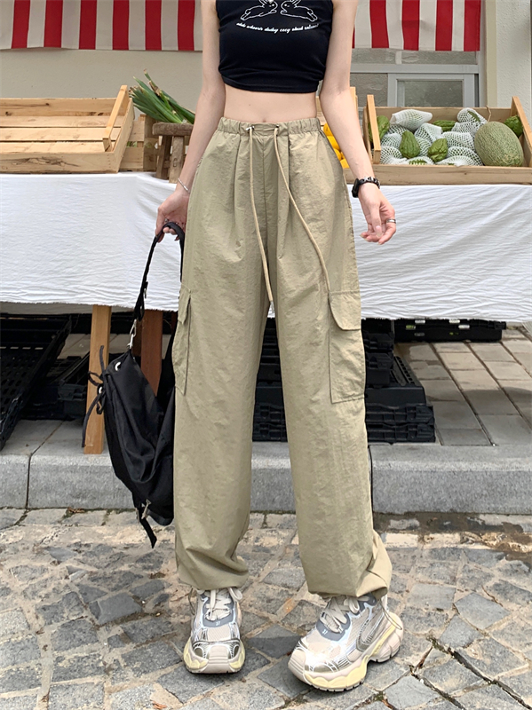 Thin high waist casual pants summer slim work pants