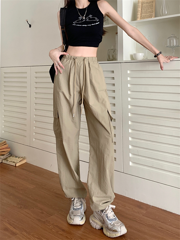 Thin high waist casual pants summer slim work pants