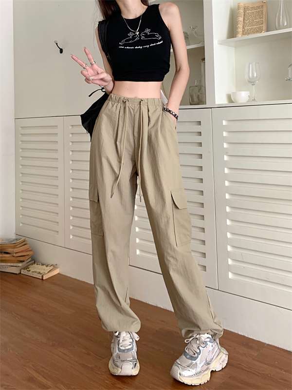 Thin high waist casual pants summer slim work pants