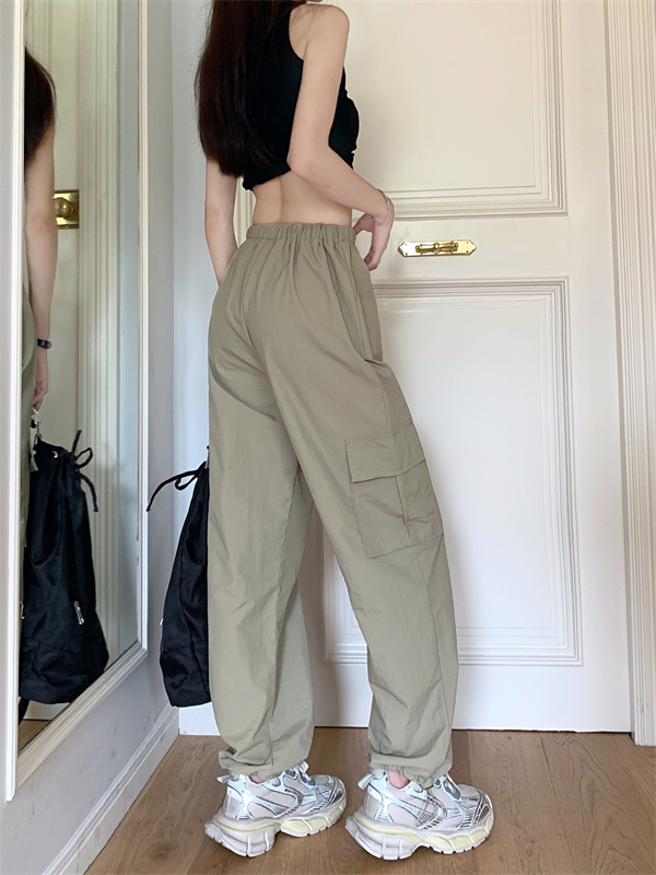 Thin high waist casual pants summer slim work pants