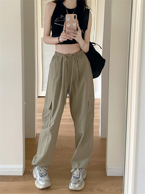 Thin high waist casual pants summer slim work pants