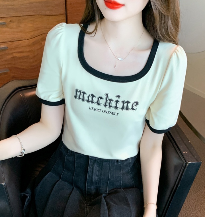 Pure cotton round neck T-shirt printing tops