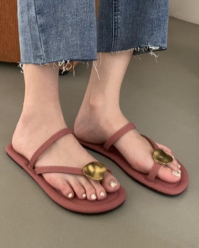 Wears outside Korean style sandals round slippers for women