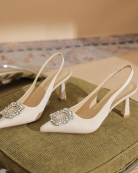 Rhinestone high-heeled shoes pointed sandals for women
