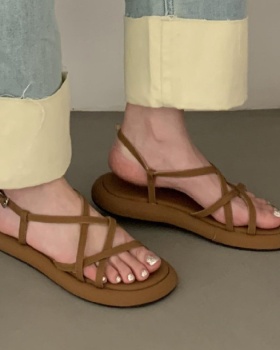 Fine band sexy wears outside summer flat sandals