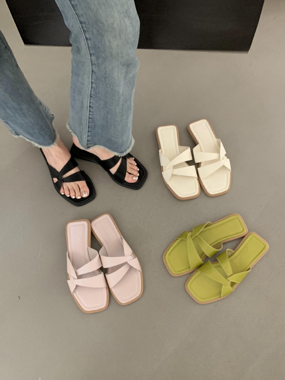 Summer all-match wears outside sexy slippers for women