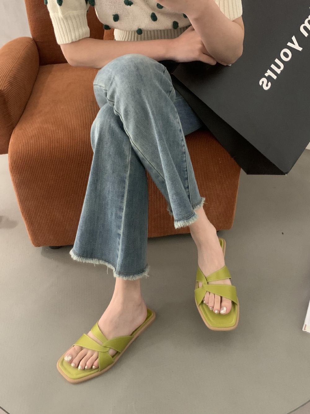 Summer all-match wears outside sexy slippers for women