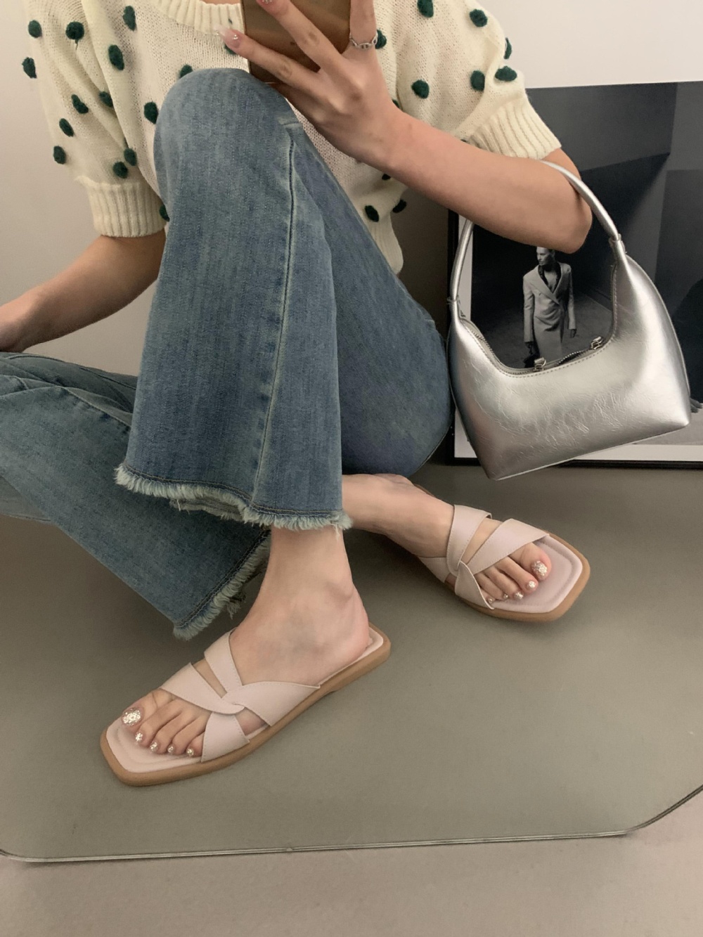 Summer all-match wears outside sexy slippers for women