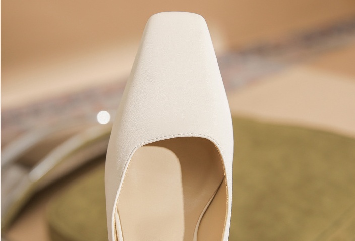 Simple high-heeled shoes sheepskin sandals