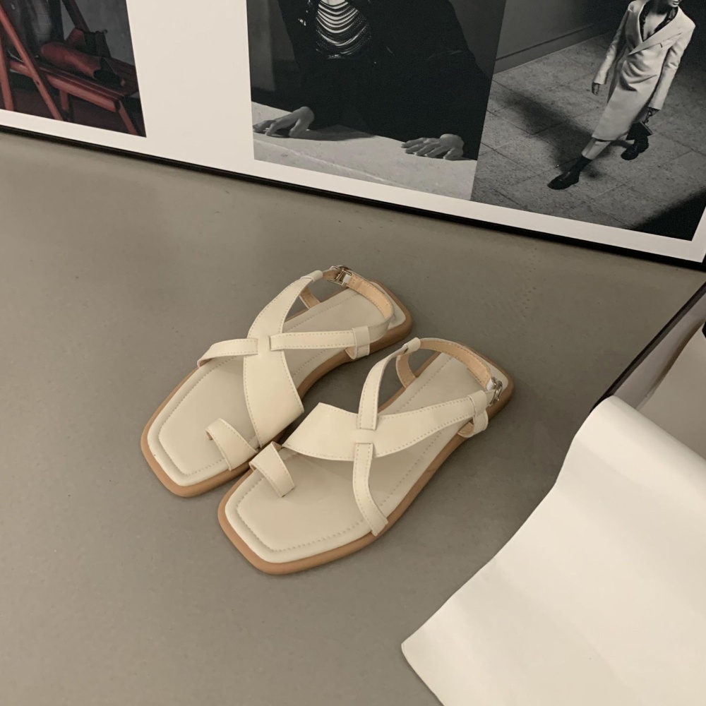 Summer cross wears outside square head sandals for women