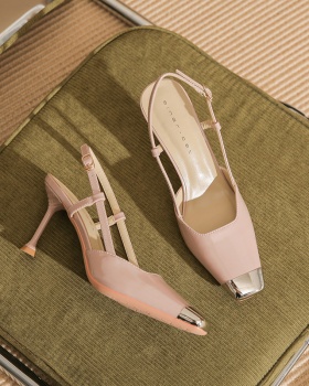 Sheepskin high-heeled shoes sandals for women