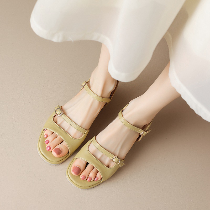 Middle-heel summer shoes thick sandals for women