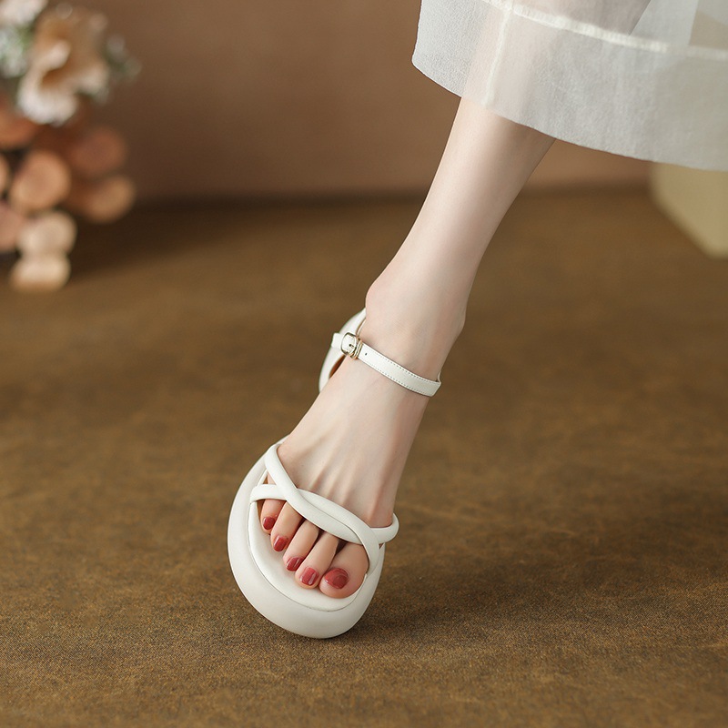 Thick crust open toe middle-heel Casual sandals for women