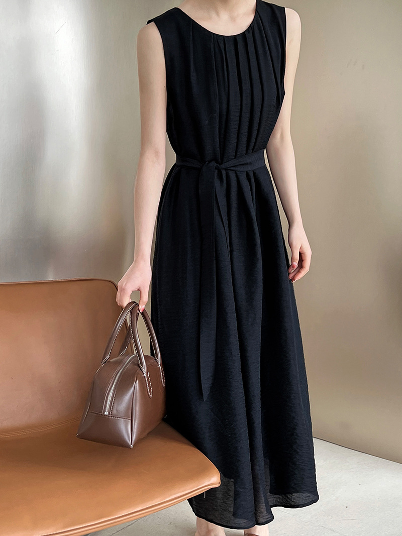 Sleeveless France style sleeveless dress thin dress